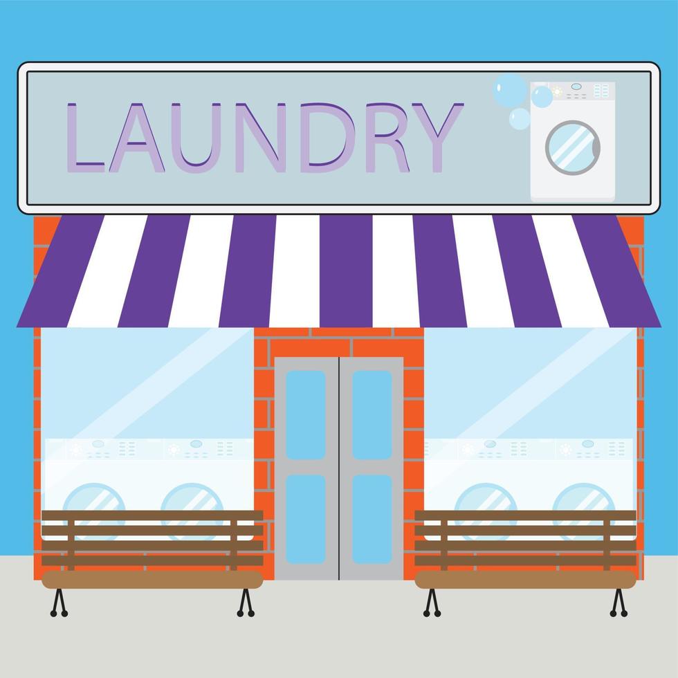 Building laundry flat design vector