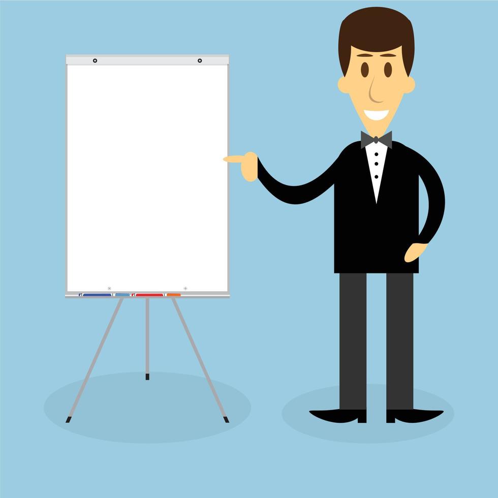 Man with banner presentation vector