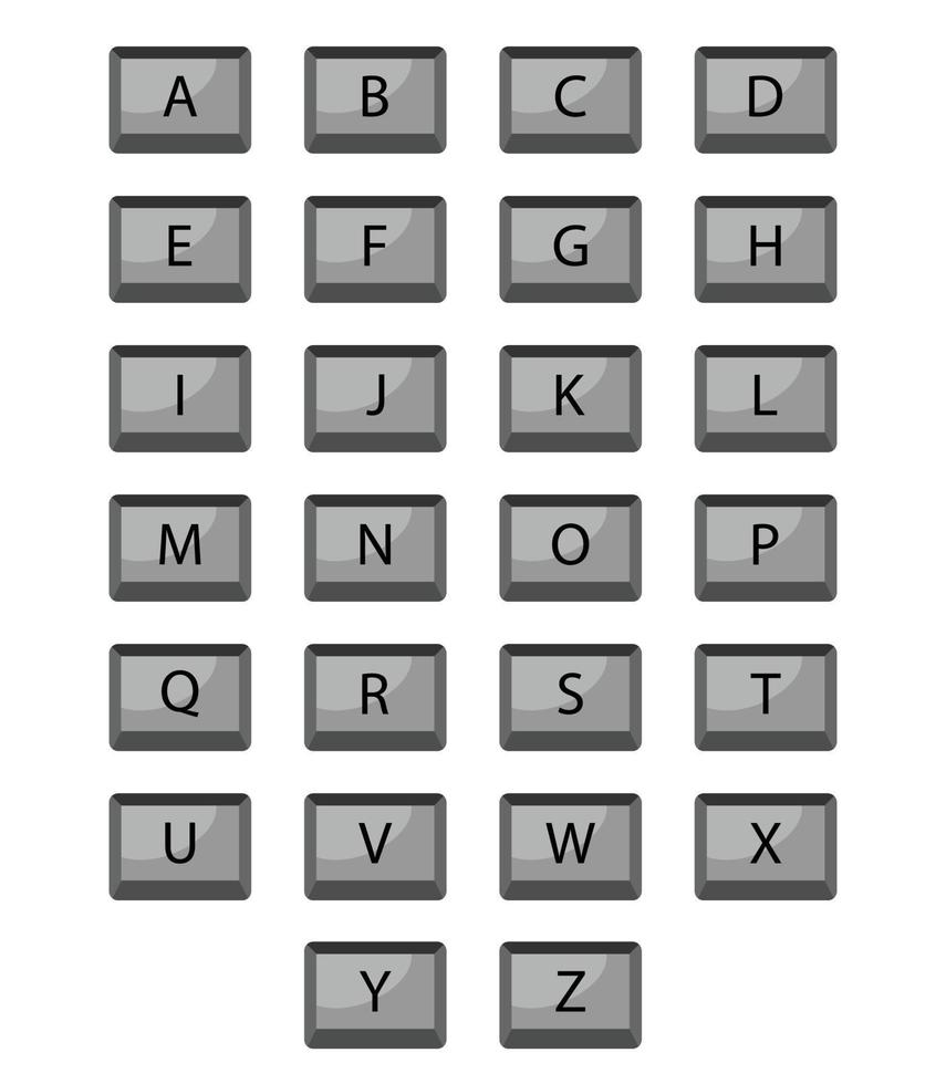 Alphabet keyboard buttons vector