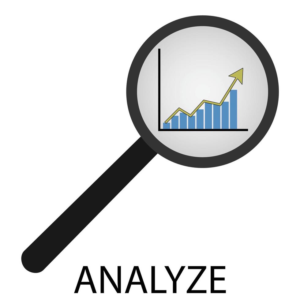 Analyze icon flat design vector