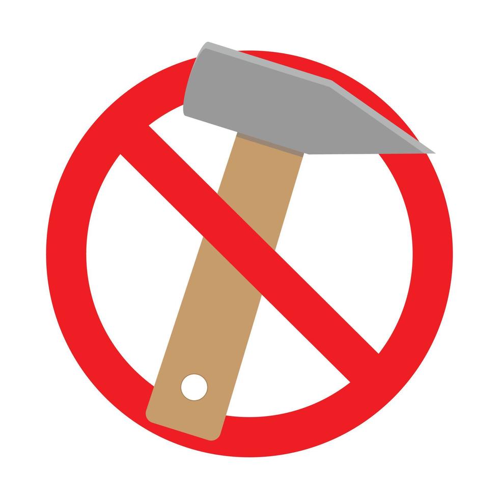 Ban hammer icon flat vector