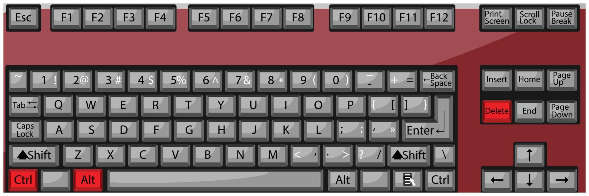 combinación botón teclado control alt Eliminar vector