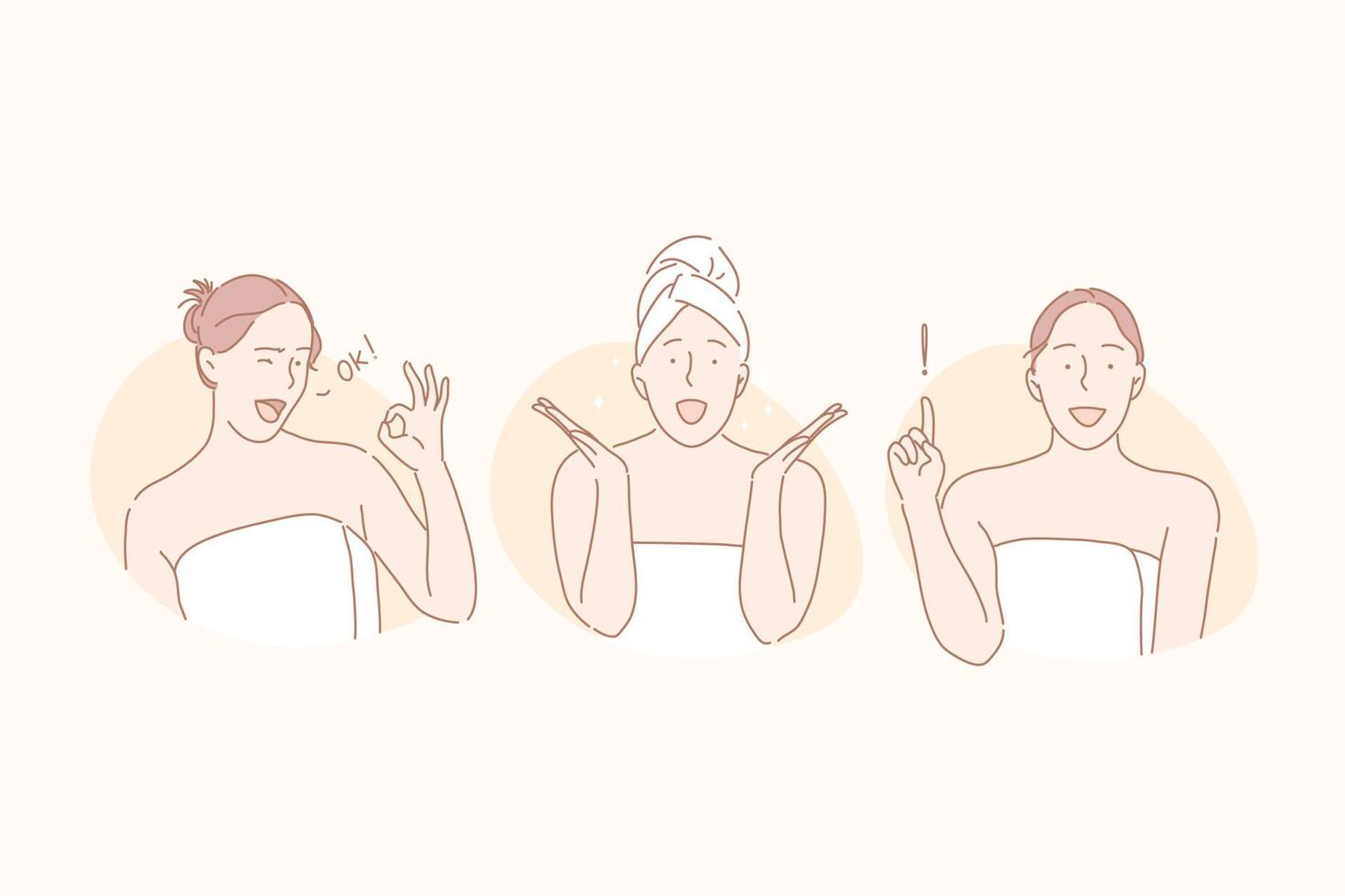 Beauty, skincare, spa set concept vector