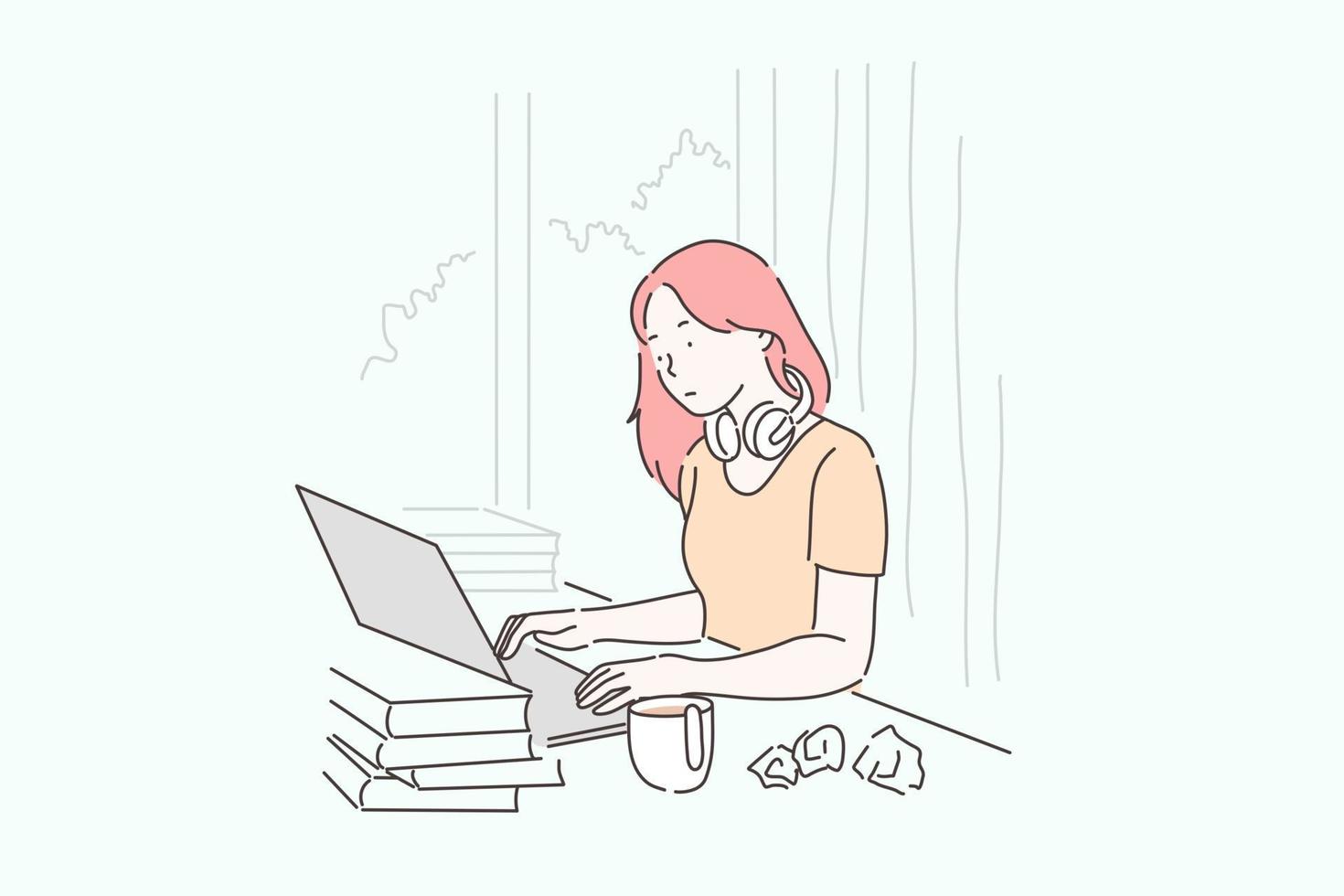 Deadline, time management, audit concept. vector
