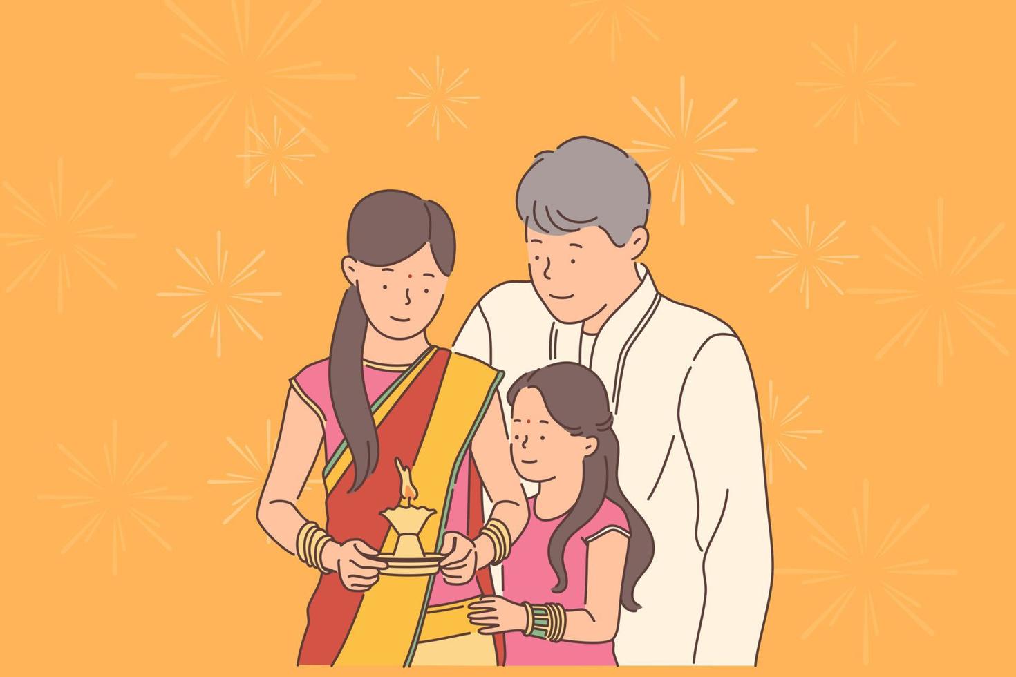 Diwali or Deepawali festival concept. vector