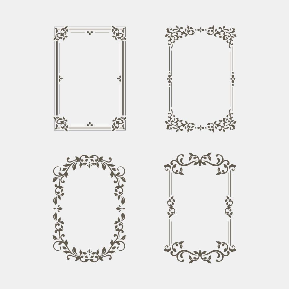 calligraphic ornamental frame collection vector