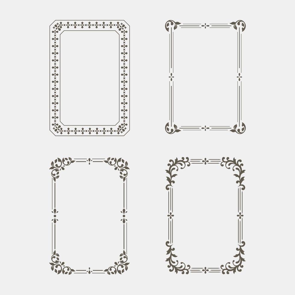 calligraphic ornamental frame collection vector