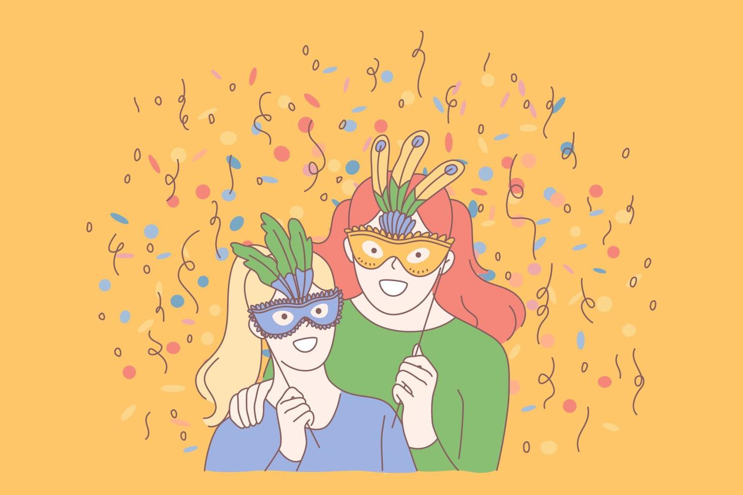 Festive masquerade, creative celebration concept vector