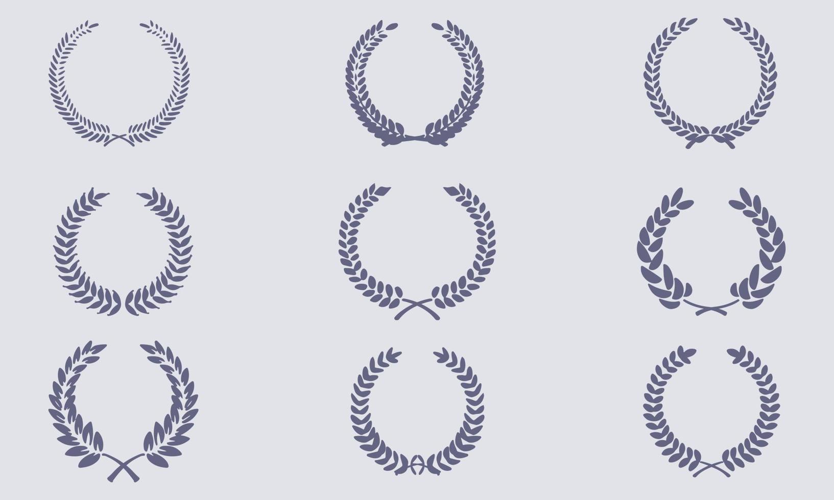 Victorious Black and White Laurel Wreath Vector Illustration