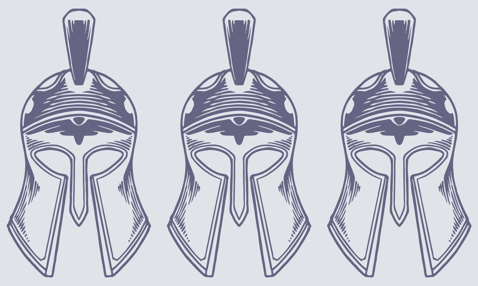 negro y blanco hoplita casco vector ilustración - antiguo griego