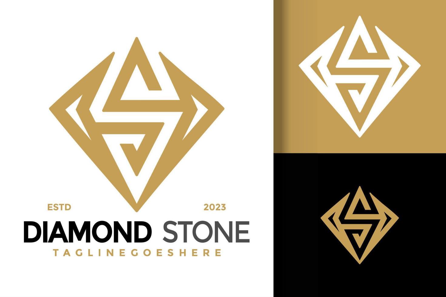 Abstract Letter S Diamond Stone logo vector icon illustration