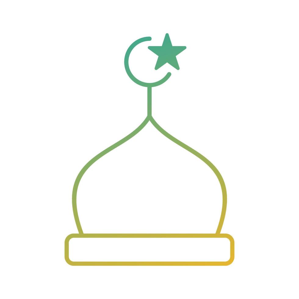 mosque dome with star islamic gradient icon vector illustration