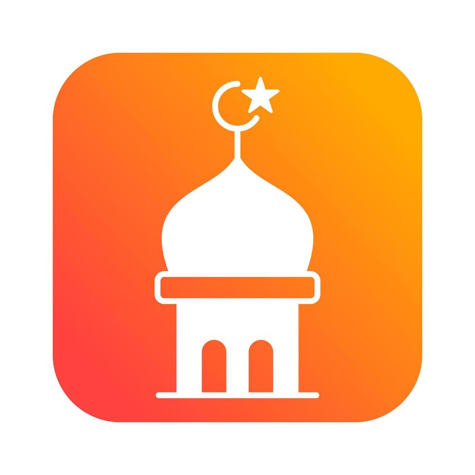 mosque tower islamic gradient icon button vector illustration