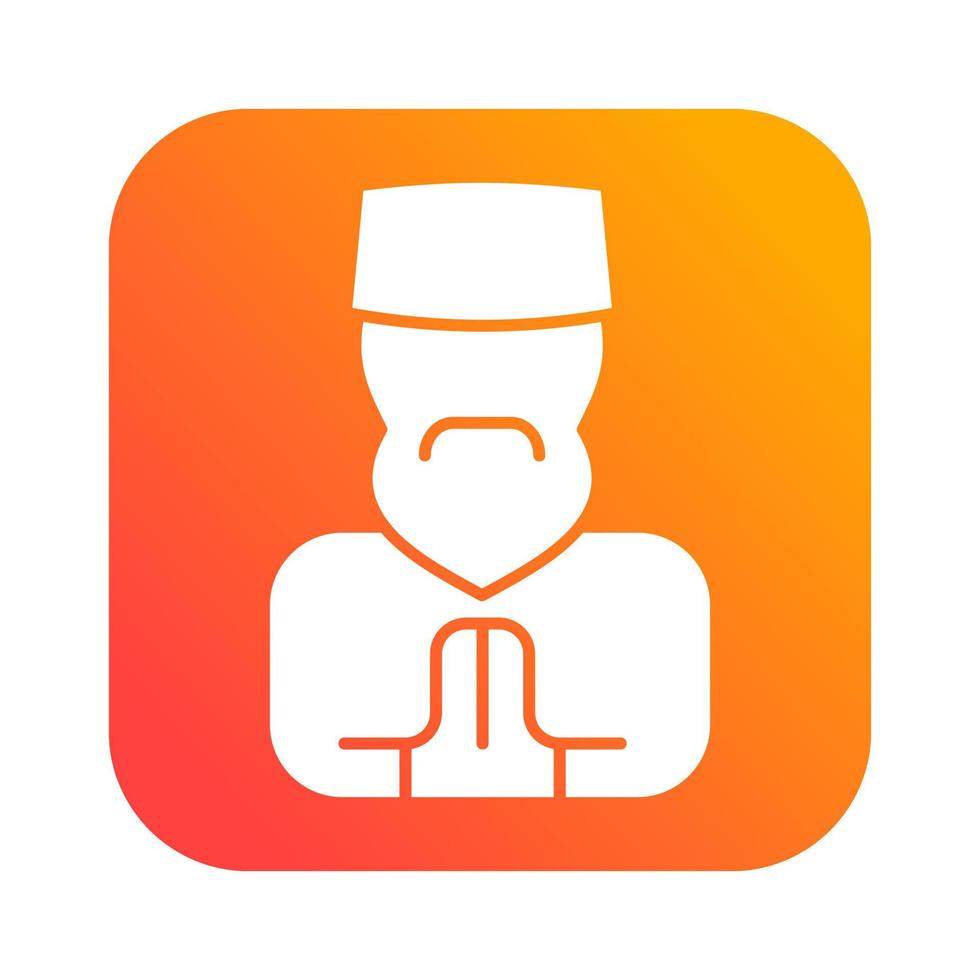 muslim person avatar islamic gradient icon button vector illustration