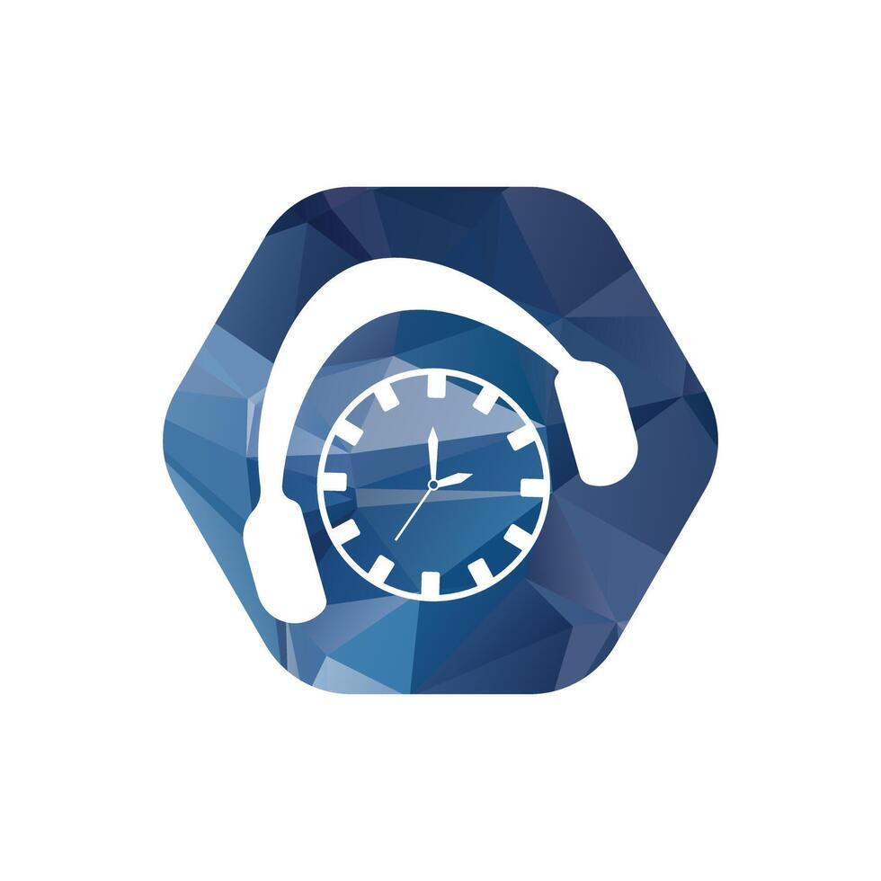 Alarm clock and headphones icon. Flat design style eps 10 vector