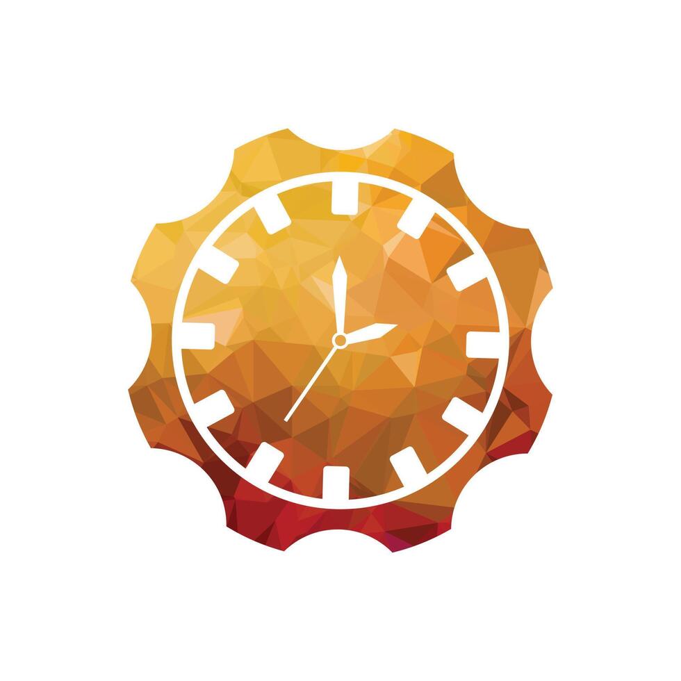 Clock icon in low poly style. Vector illustration on white background.