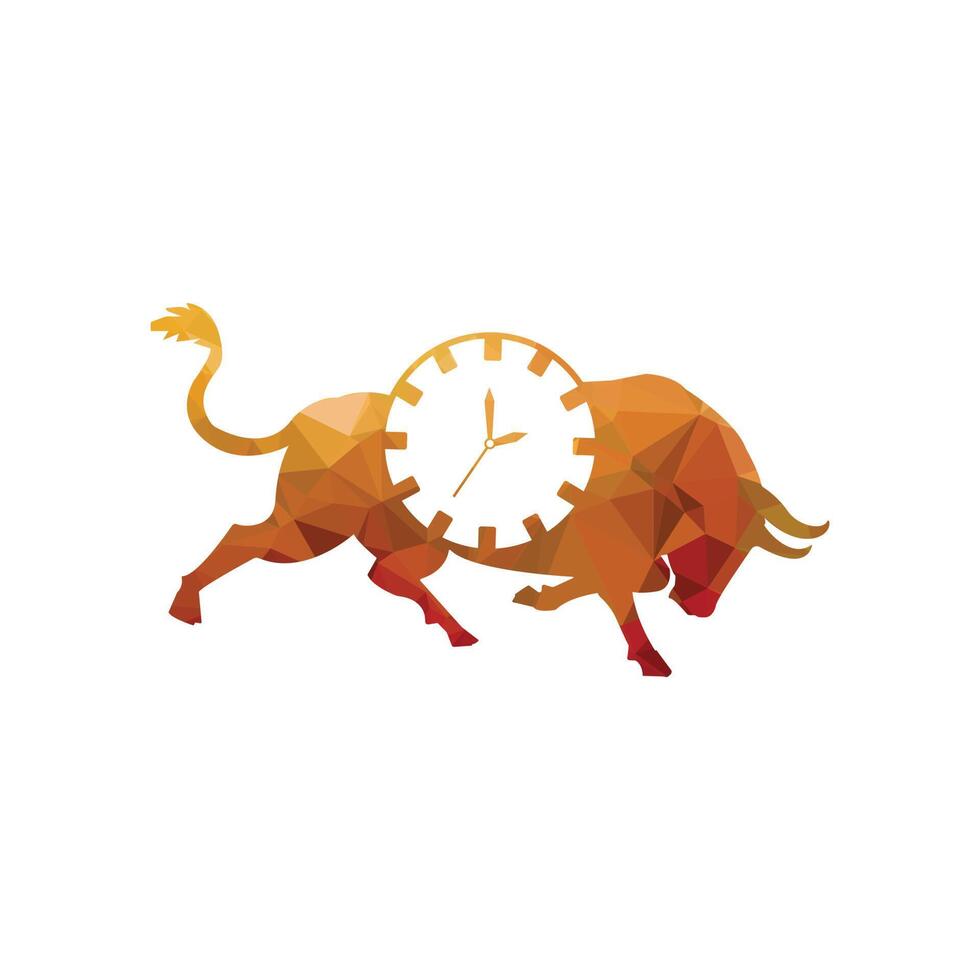 Bull and clock vector logo design. Bull and clock vector logo design.