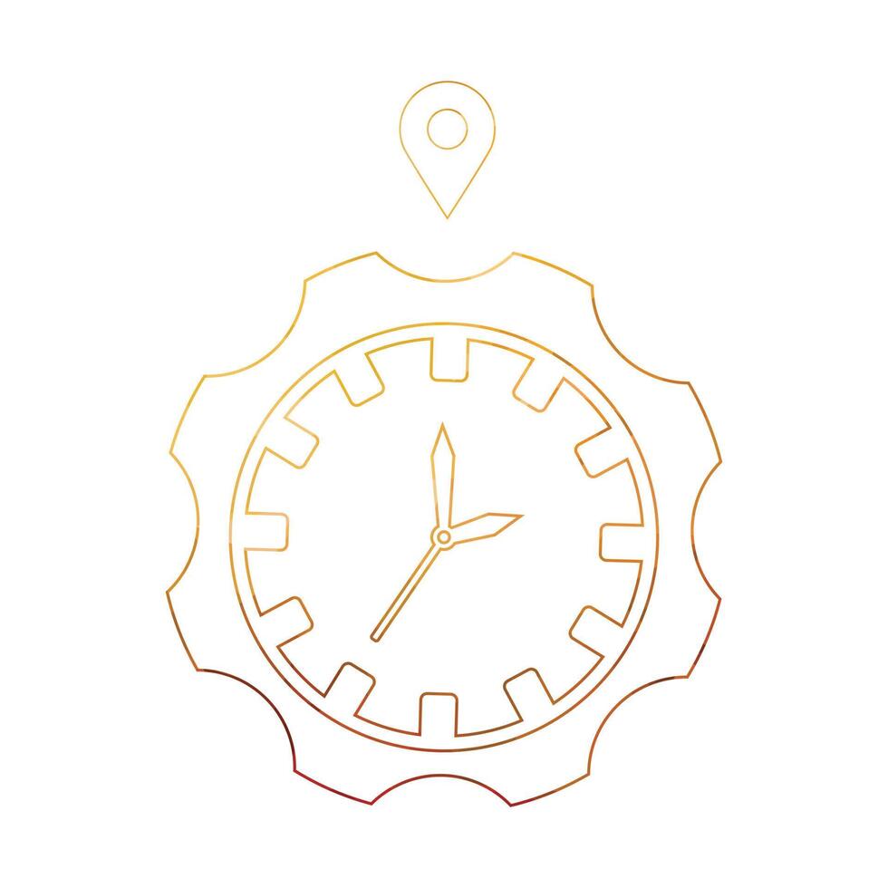 time clock with pin location isolated icon vector illustration design vector illustration design