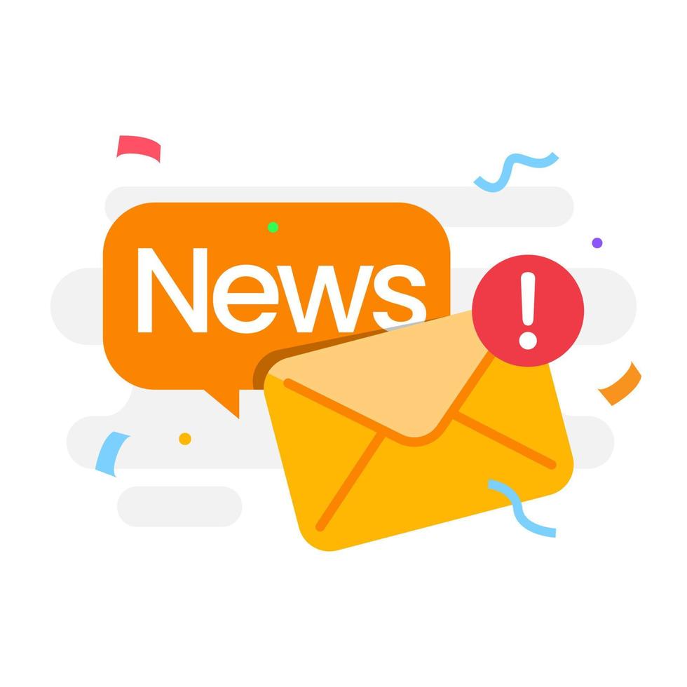 new email message, good news concept illustration flat design vector eps10. modern graphic element for landing page, empty state ui, infographic, icon