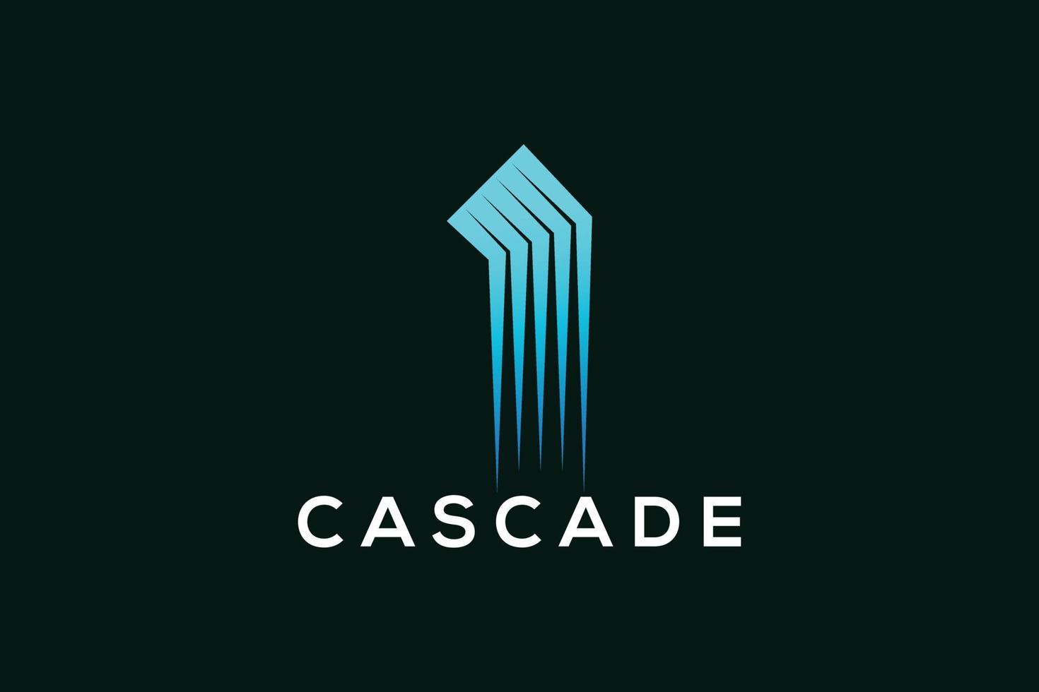 Colorful cascade fountain abstract logo design vector template