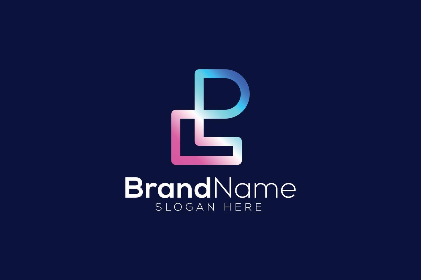 Letter P L logo design vector template