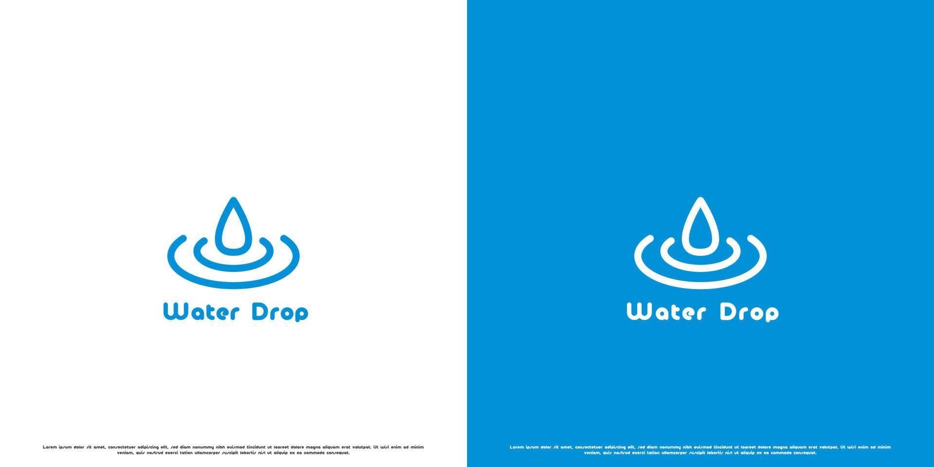Modern water drop logo design illustration. Creative flat silhouette of water droplet wave liquid modern minimalist flat simple. Polluted water environmental care design. Water element design. vector