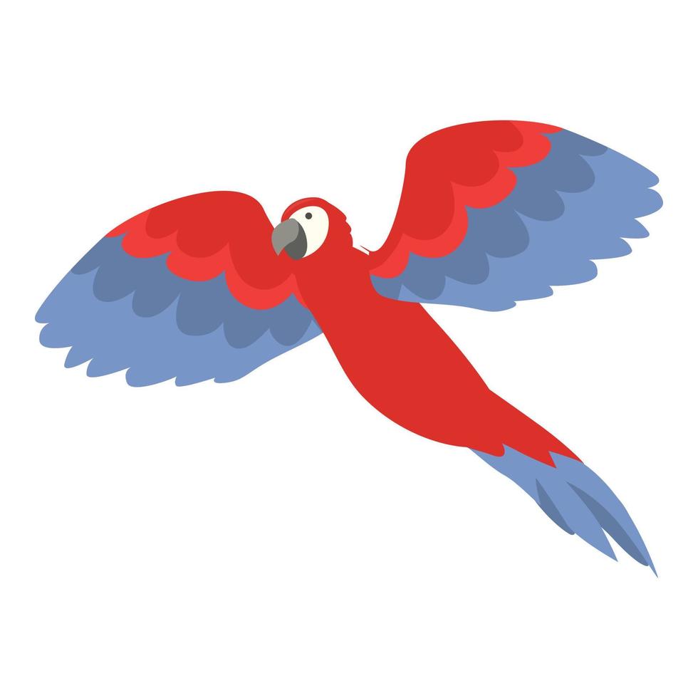 Macaw fly icon cartoon vector. Tropical bird vector