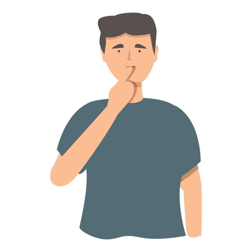 Dont talk icon cartoon vector. Person language vector