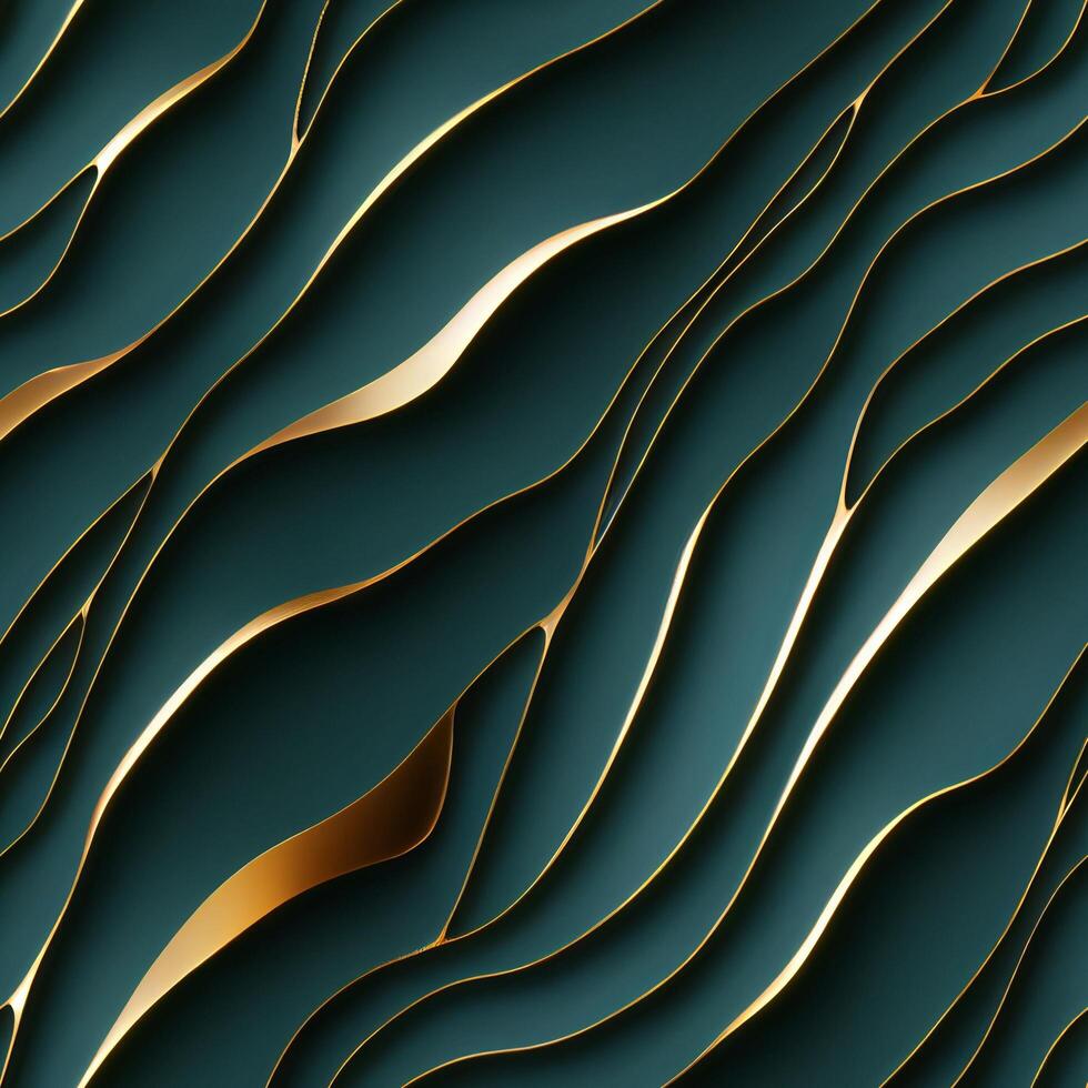 close up of gold lines on a green background. . photo