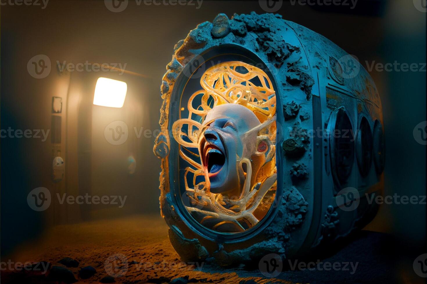 close up of a clock on a table. . photo