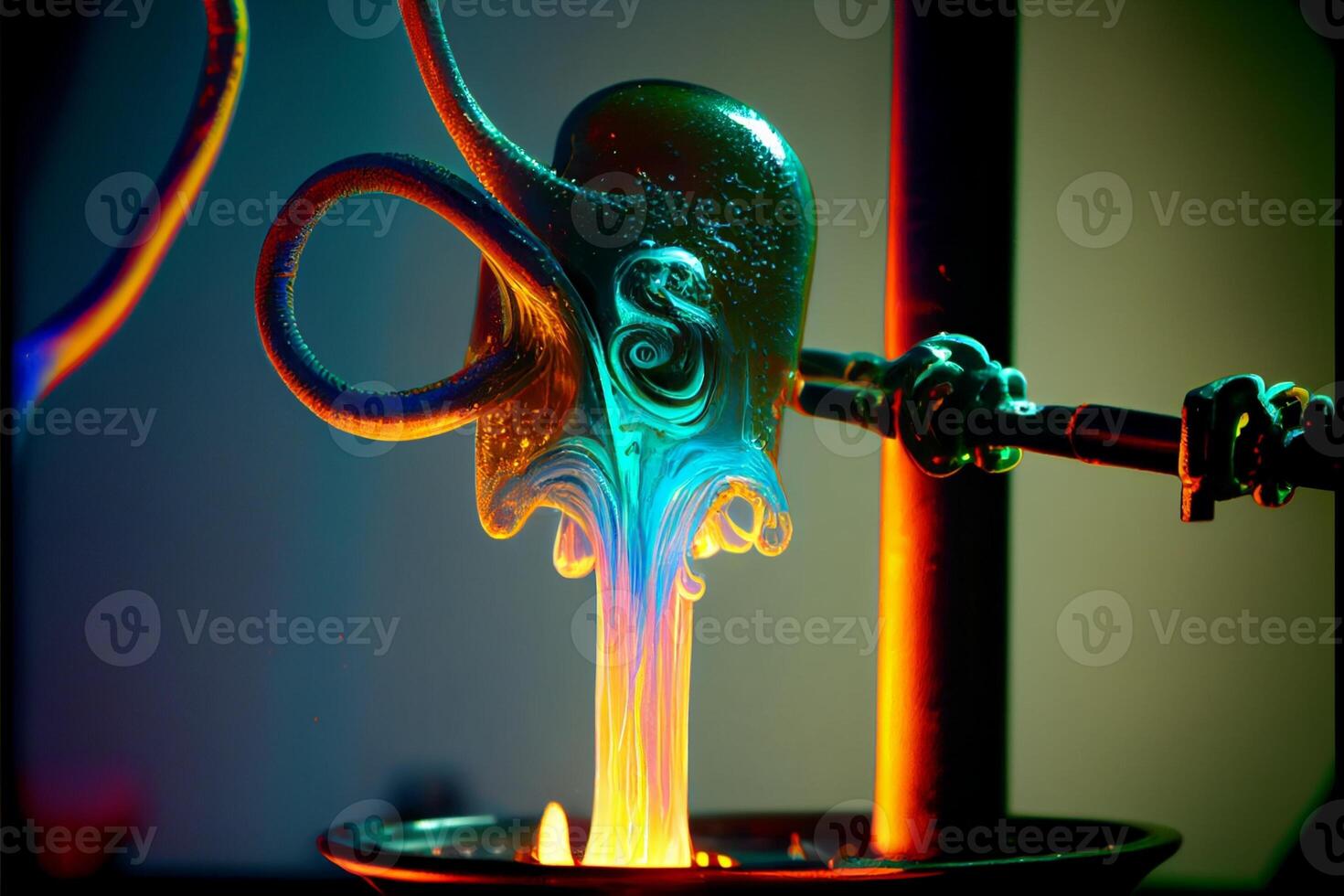 close up of a metal object on a table. . photo