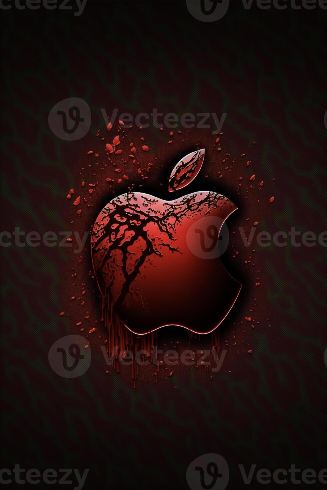 red apple logo wallpaper hd