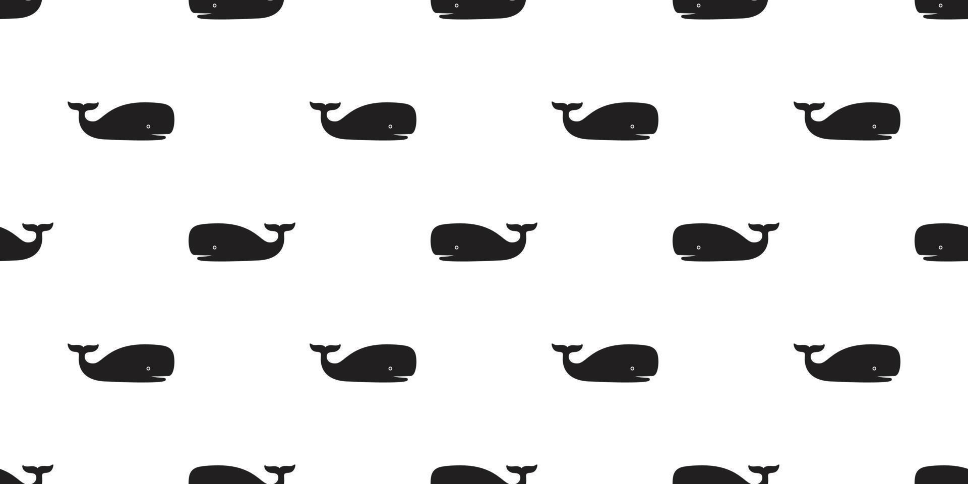 whale Seamless Pattern vector shark dolphin tail fin isolated repeat background wallpaper illustration