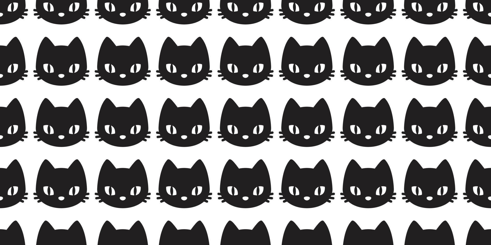 Cat seamless pattern vector kitten isolated doodle wallpaper background