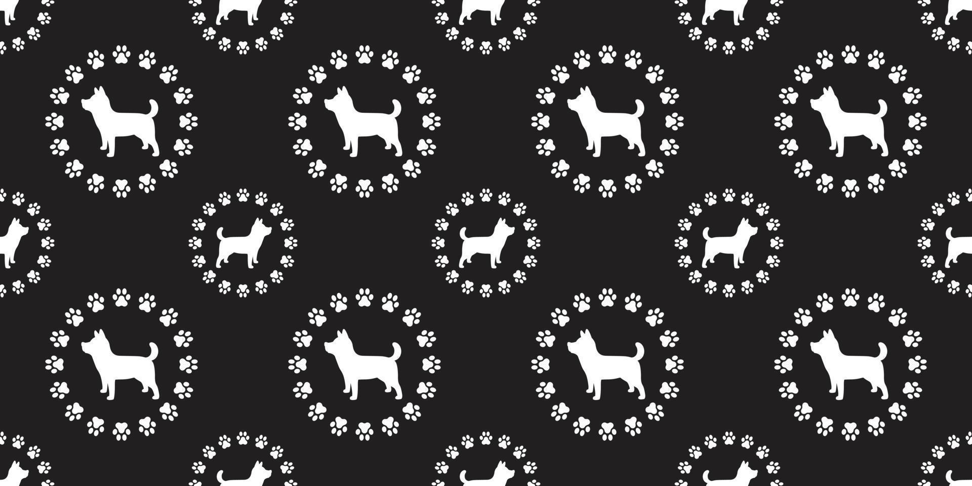 Dog seamless pattern vector paw french bulldog pug background isolated wallpaper white