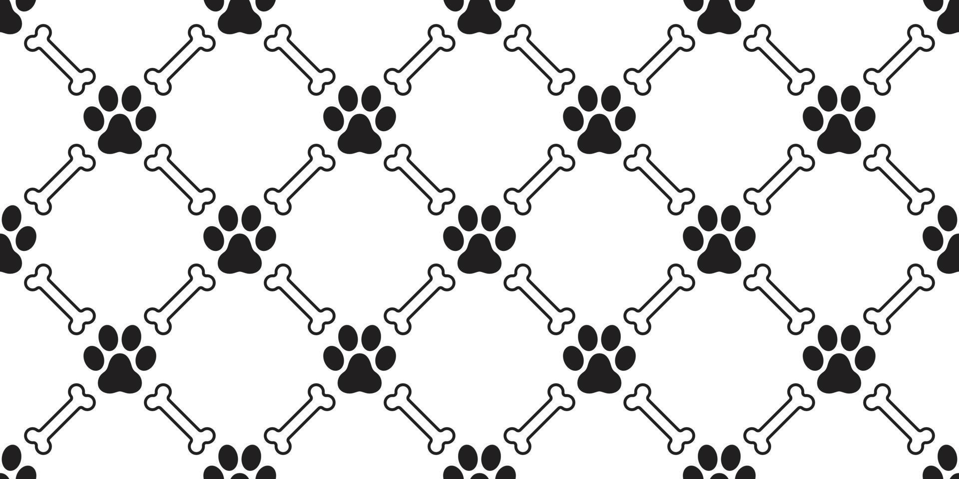 dog paw bone seamless pattern vector crossbones isolated background wallpaper