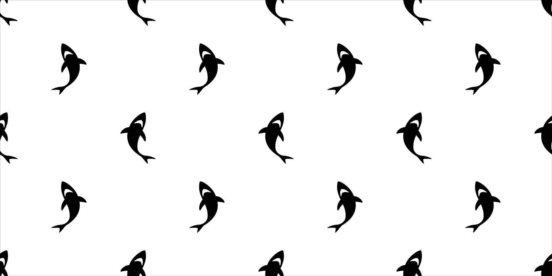 shark seamless pattern vector dolphin fin isolated whale sea ocean wave island beach tropical summer background wallpaper