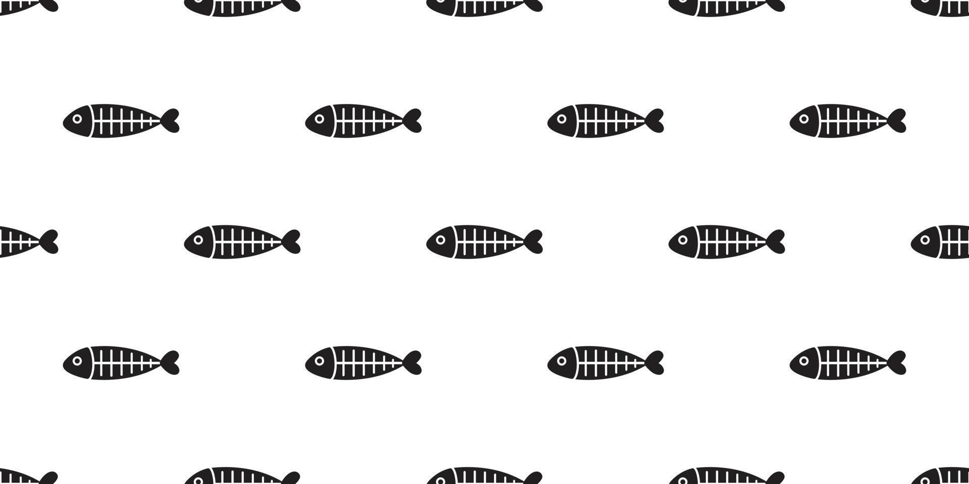 fish seamless pattern vector shark dolphin fish bone isolated wallpaper background