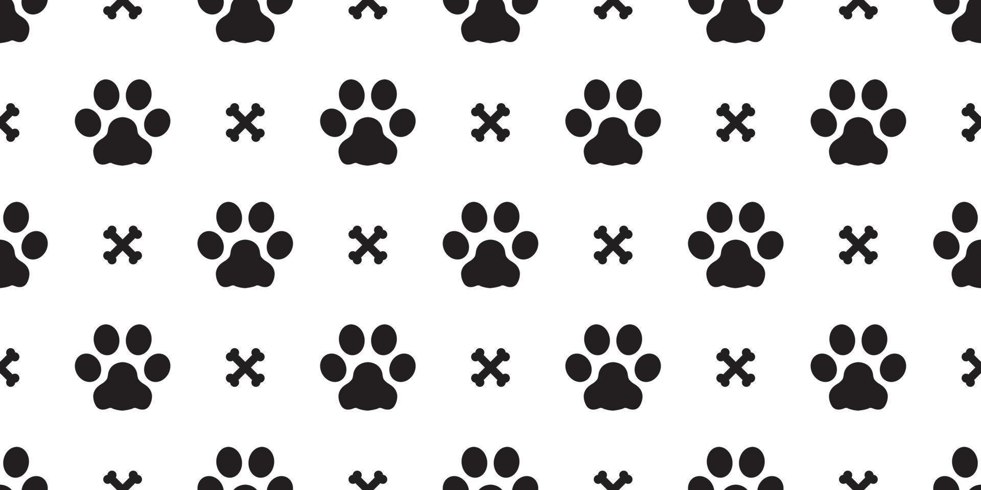 Dog Seamless pattern vector Bone dog paw doodle isolated wallpaper background