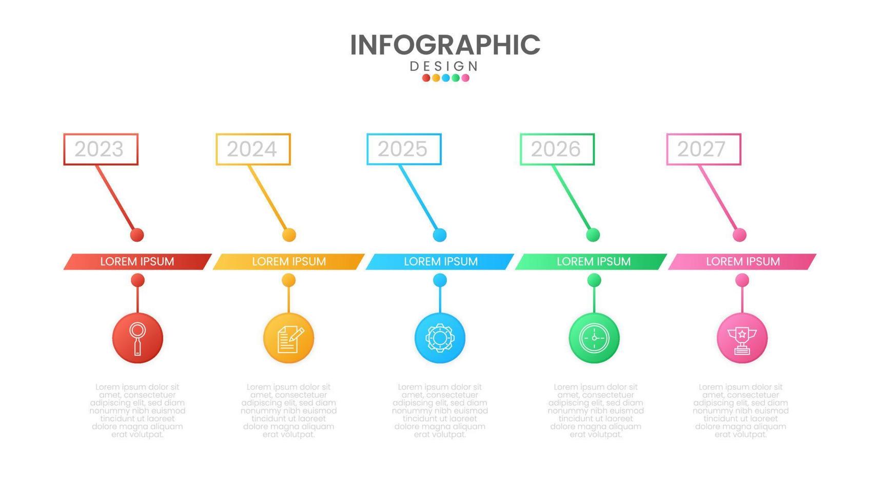 Infographic business design template of 5 Steps Timeline vector