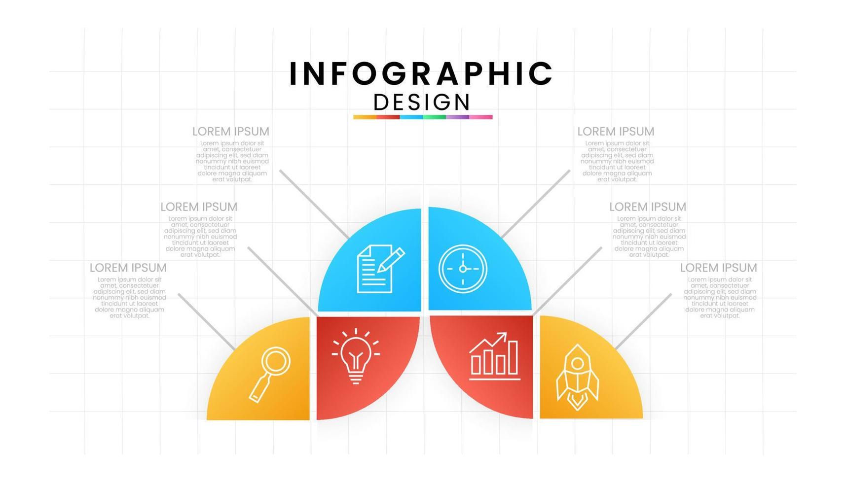 Infographic template for business isolated on white background. Abstract elements of graph concept with 6 options, steps, part, Vector presentation