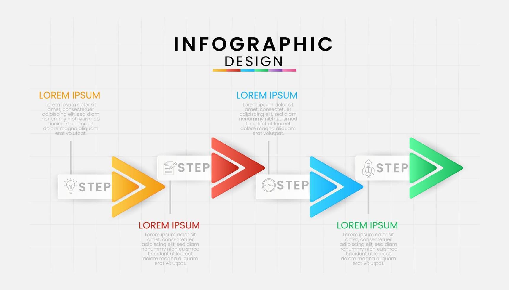 Infographic template for business isolated on white background. Arrows workflow steps concept with 4 options, steps, part, Vector presentations