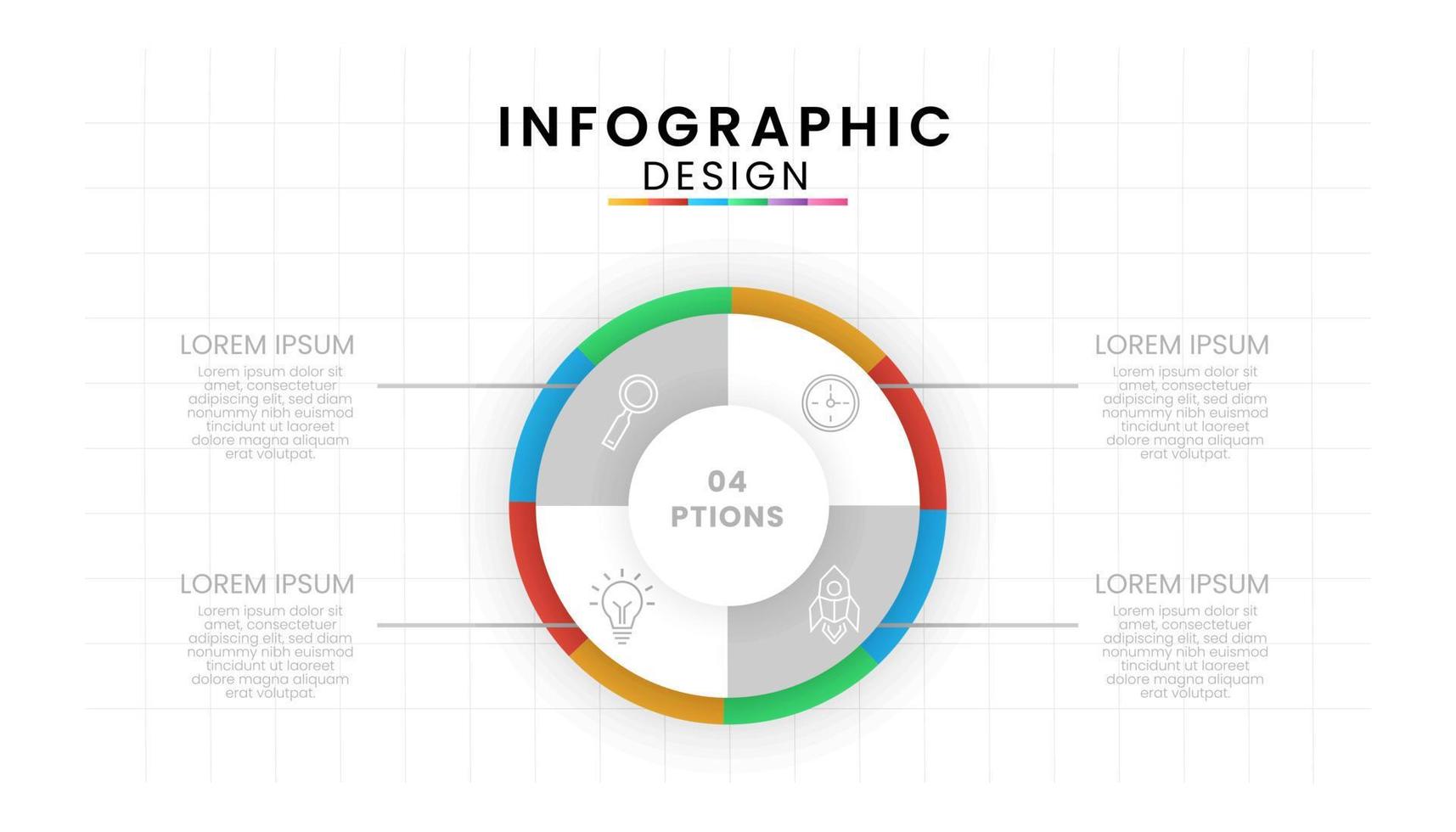 Infographic template for business. Circle concept with 4 step vector