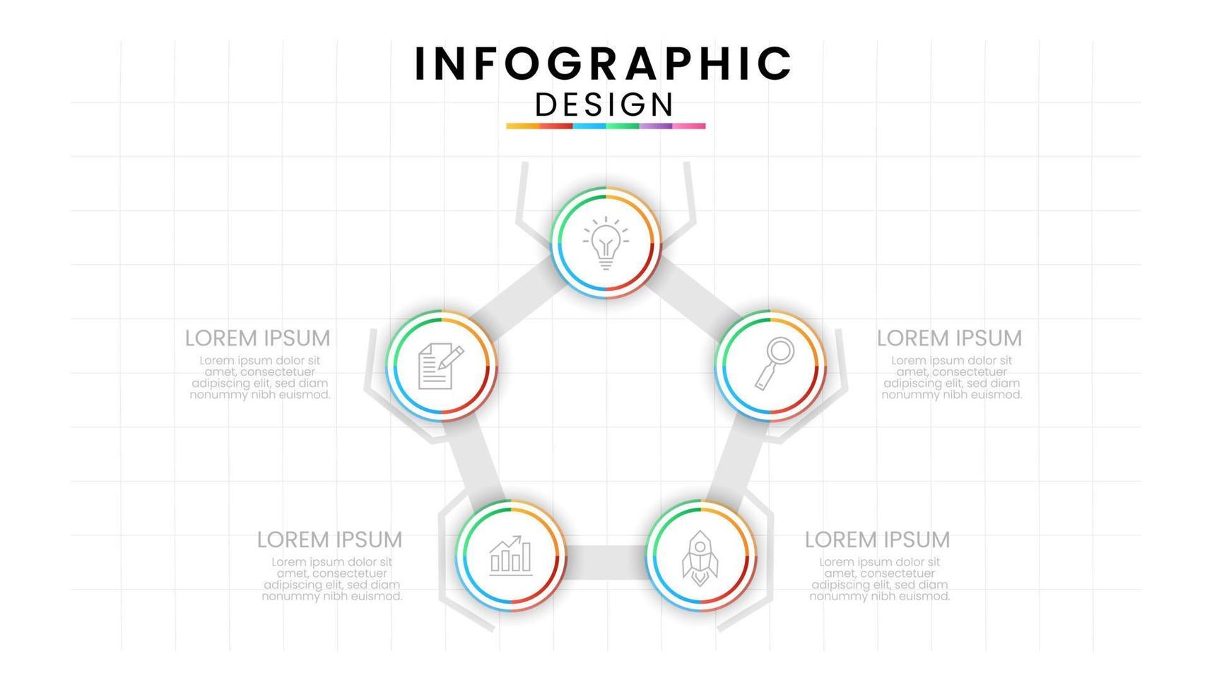Infographic template for business. Circle concept with 5 step vector