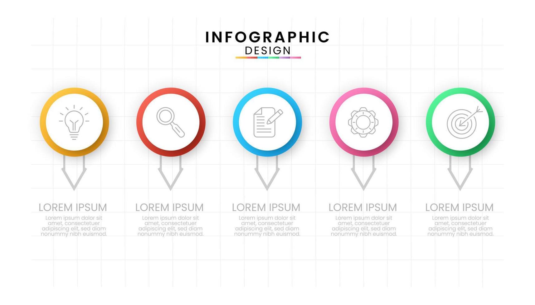 Infographic template for business. Timeline Process Modern with 5 Steps. vector