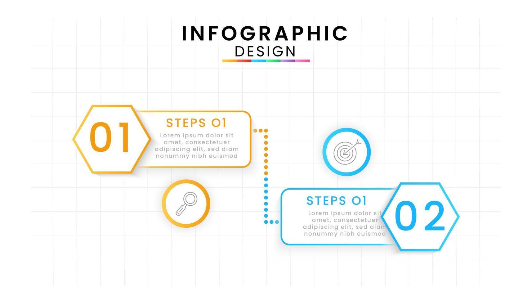 Infographic template for business. Timeline concept with 2 step vector