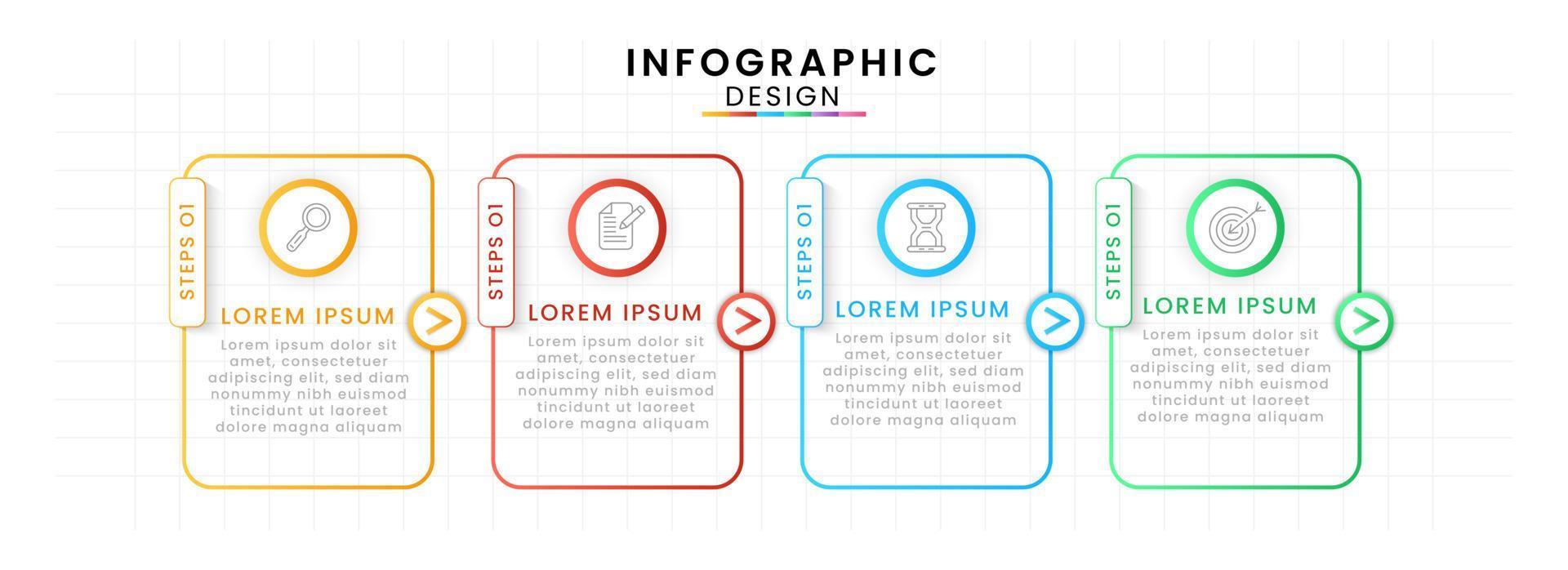 Infographic template for business. Timeline concept with 4 step. vector