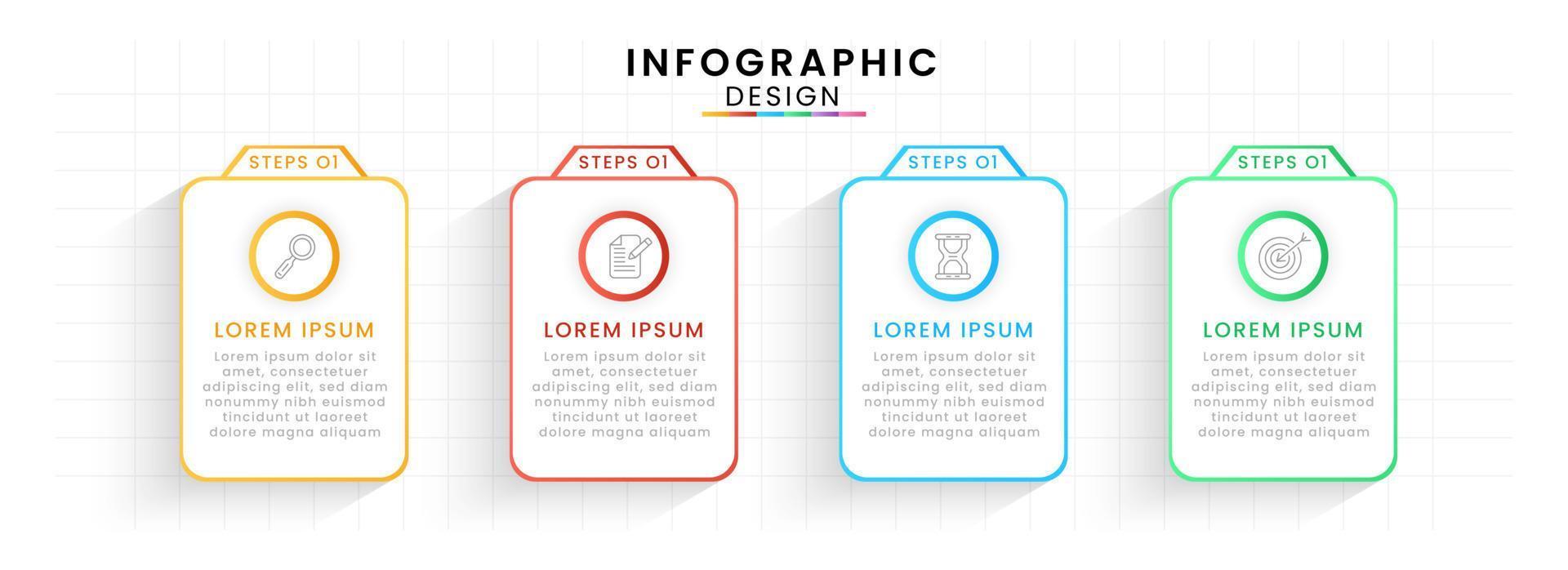 Infographic template for business. Timeline concept with 4 step vector