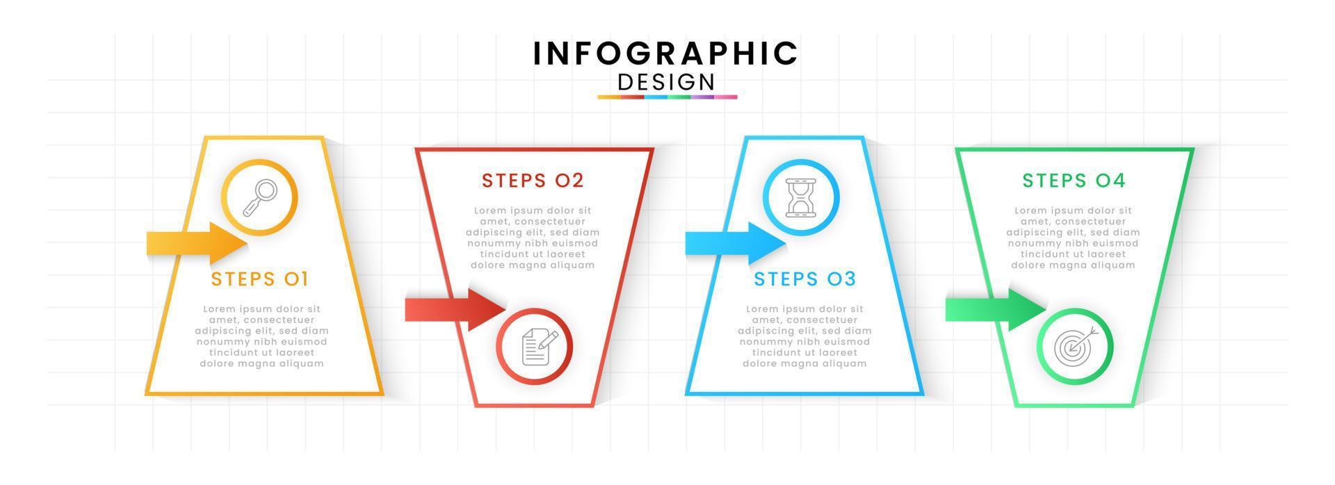 Infographic template for business. Timeline concept with 4 step. vector