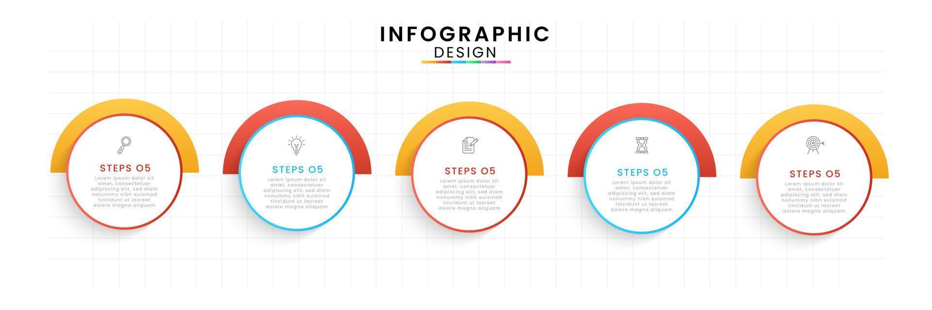 Infographic template for business. Timeline concept with 5 steps. vector